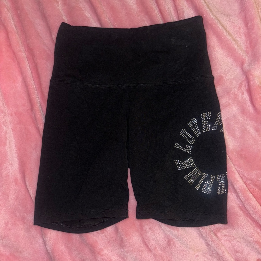 PINK black biker shorts